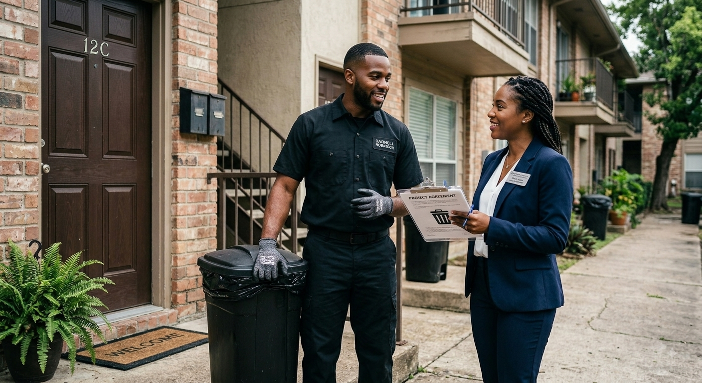 Trust Behavior LLC valet trash service worker and property manager at a residential complex